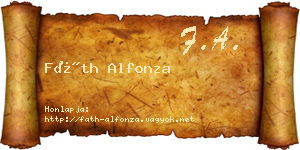 Fáth Alfonza névjegykártya